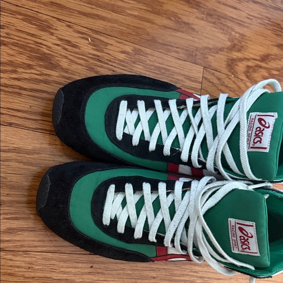 Asics High-Top Sneakers in Green, Red, and Black - Picture 2 of 5